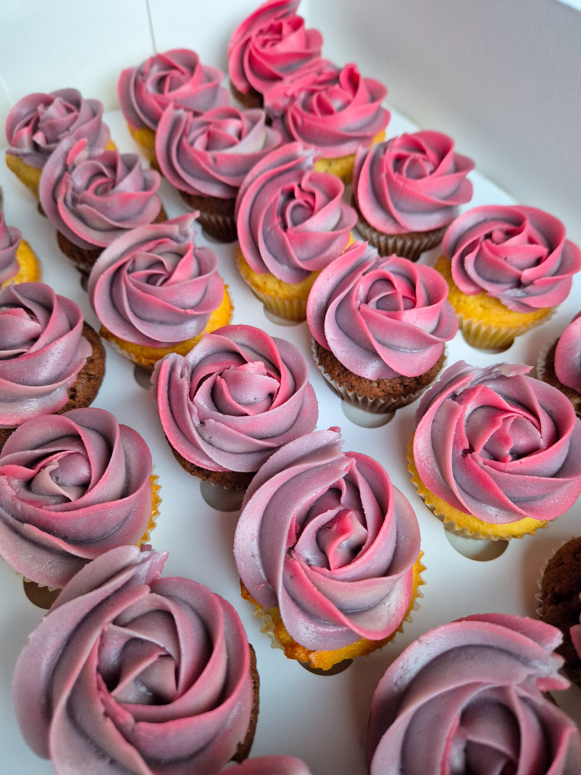 Roze - paarse cupcakes