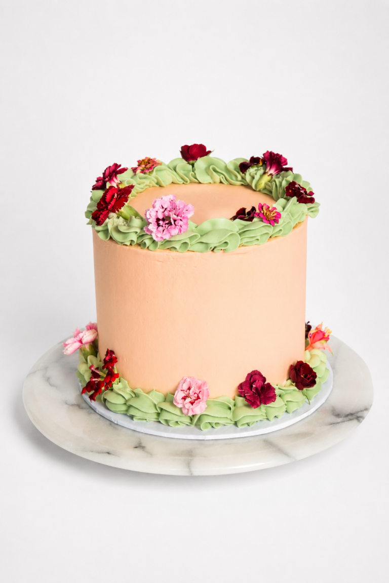 eetbare bloemen taart
