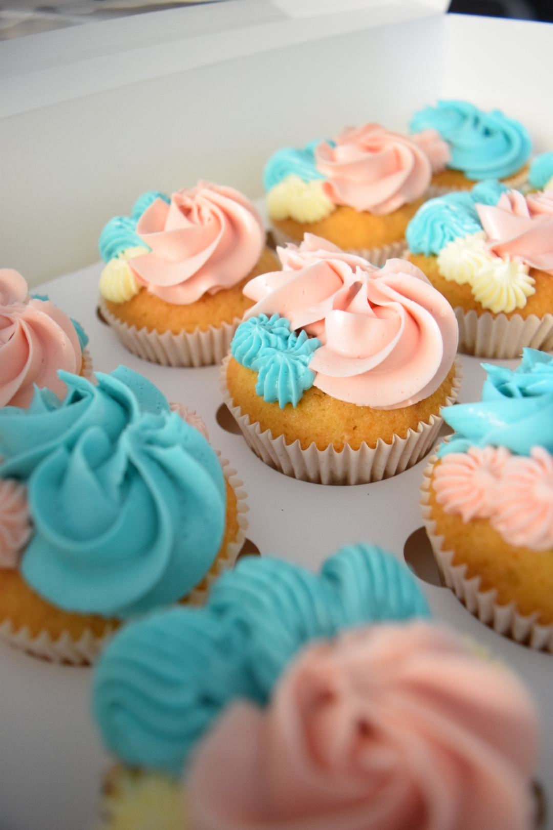 Cupcakes gender reveal cupcakes roze en blauw
