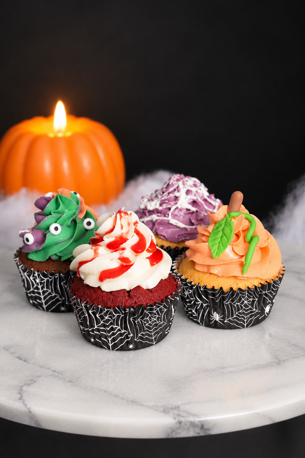 halloweencupcakes met pompoenlicht (1)